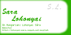 sara lohonyai business card